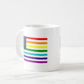 Regenbogen-amerikanische Flagge Kaffeetasse (Vorderseite Links)