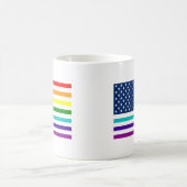 Regenbogen-amerikanische Flagge Kaffeetasse (Mittel)