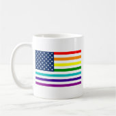 Regenbogen-amerikanische Flagge Kaffeetasse (Links)