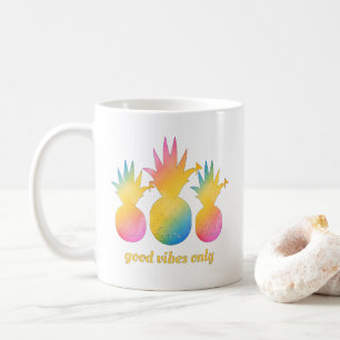 Regenbogen-Ananas Nur Gute Vibes Kaffeetasse