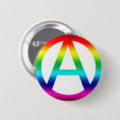 Regenbogen-Anarchie-Symbol Button (Vorne & Hinten)