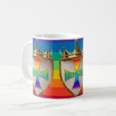 Regenbogen-Anhänger-Wappen-Kaffeetasse Kaffeetasse (Vorderseite Links)