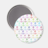 Regenbogen-Anker-Muster Magnet (Vorderseite/Rückseite)