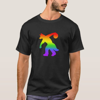 Regenbogen-anthropomorphes Hunde- Bowlings-Shirt T-Shirt