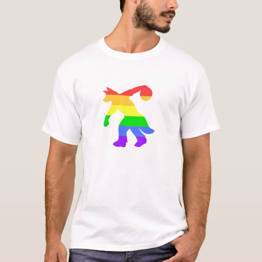 Regenbogen-anthropomorphes Hunde- Bowlings-Shirt T-Shirt (Vorderseite)