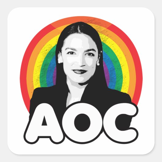 Regenbogen AOC Quadratischer Aufkleber (Vorderseite)