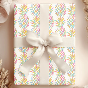 Regenbogen-Aquarell-Ananas-Tropenmuster Geschenkpapier