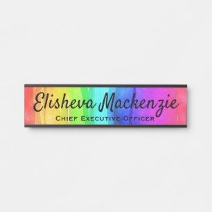 Regenbogen-Aquarell-Bürotür-Schilder Schild Platte