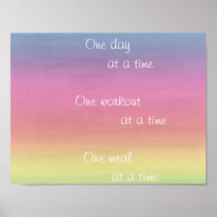 Regenbogen-Aquarell ein Tagesauf einmal Plakat