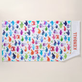 Regenbogen-Aquarell-Fische unter den Seekindern Strandtuch (Vorderseite)