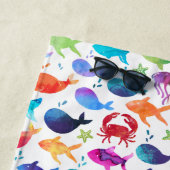 Regenbogen-Aquarell-Fische unter den Seekindern Strandtuch (Beispiel)