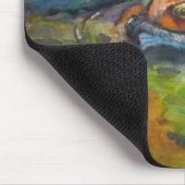Regenbogen-Aquarell gemalter glücklicher Frosch Mousepad (Ecke)