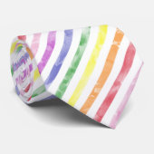 Regenbogen-Aquarell-gestreiftes Muster Krawatte (Gerollt)