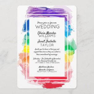 Regenbogen-Aquarell-Kollection Hochzeitseinladung Einladung