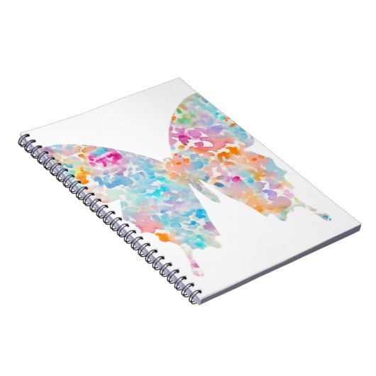 Regenbogen-Aquarell-Schmetterling Notizblock (Rechte Seite)