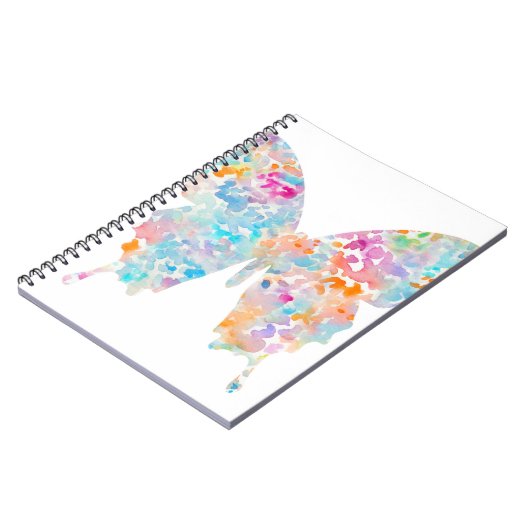 Regenbogen-Aquarell-Schmetterling Notizblock (Linke Seite)