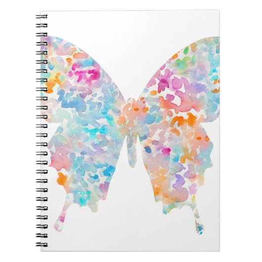 Regenbogen-Aquarell-Schmetterling Notizblock (Vorderseite)