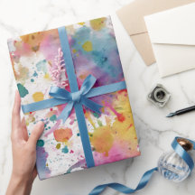 Regenbogen-Aquarell-Splash-Abstraktes Muster