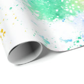 Regenbogen-Aquarell-Spritzer abstraktes Muster Geschenkpapier (Rolleneckpunkt)