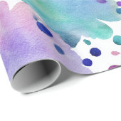 Regenbogen-Aquarell-Spritzer abstraktes Muster Geschenkpapier (Rolleneckpunkt)