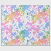 Regenbogen-Aquarell-Spritzer abstraktes Muster Geschenkpapier (Flach)