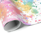 Regenbogen-Aquarell-Spritzer abstraktes Muster Geschenkpapier (Rolleneckpunkt)