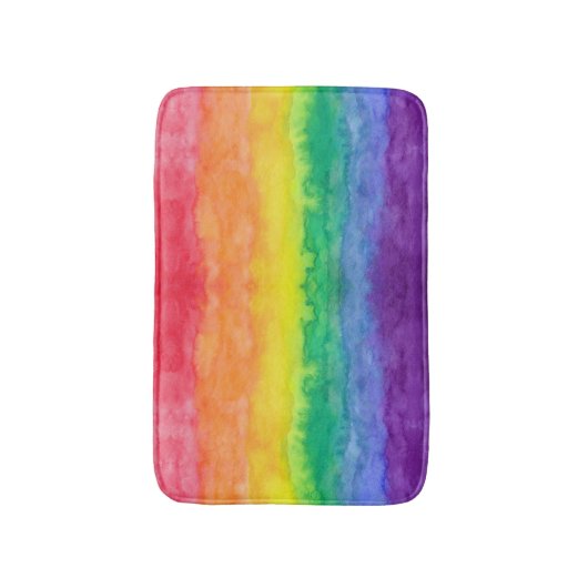 Regenbogen-Aquarell-Wäsche-Bad-Matte H Badematte (Vorderseite Vertikal)