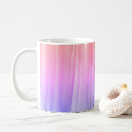 Regenbogen Aquarellfarbe Abstrakte Malcoffe Kaffeetasse (Mit Donut)