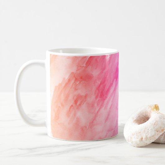 Regenbogen Aquarellfarbe Abstrakte Malcoffe Kaffeetasse (Mit Donut)