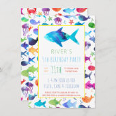 Regenbogen Aquarellfisch unter dem Meer Geburtstag (Vorne/Hinten)