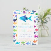 Regenbogen Aquarellfisch unter dem Meer Geburtstag (Stehend Vorderseite)