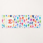 Regenbogen Aquarellfisch unter dem Meereskraut Kin Yogamatte (Vorderseite (Horizontal))