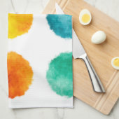 Regenbogen-Aquarellpunkte Geschirrtuch (Viertel Falte)