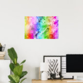 REGENBOGEN AQUITMALEREI ABSTRAKTE KUNST POSTER (Heimbüro)