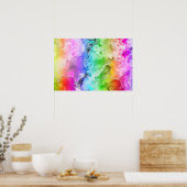 REGENBOGEN AQUITMALEREI ABSTRAKTE KUNST POSTER (Küche)