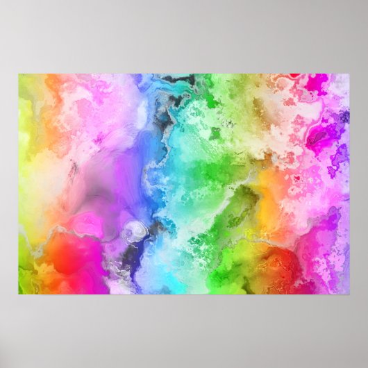 REGENBOGEN AQUITMALEREI ABSTRAKTE KUNST POSTER (Vorne)