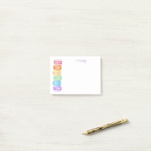 Regenbogen-Arone personalisiert Post-it Klebezettel (Auf Schreibtisch)