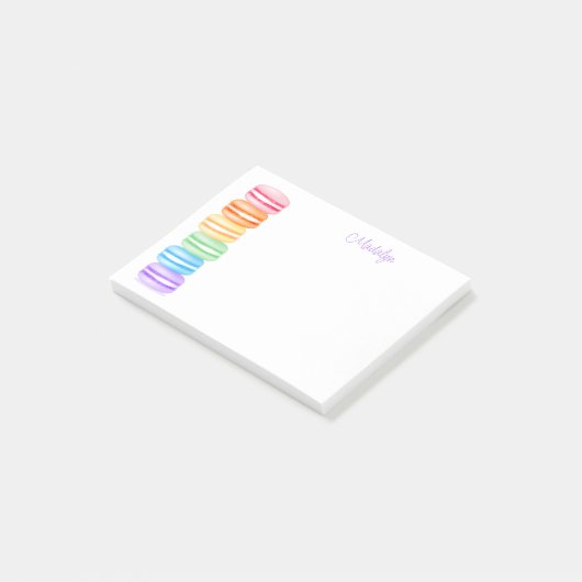 Regenbogen-Arone personalisiert Post-it Klebezettel (angewinkelt)