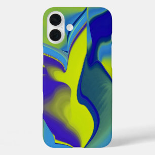 Regenbogen Art 3D Abstrakt in Gelb, lila grün iPhone 16 Plus Hülle