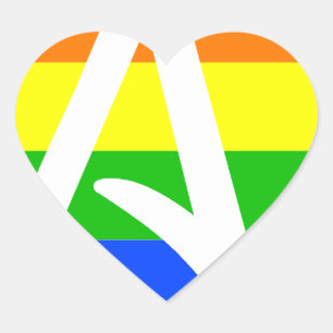 Regenbogen-Atheisten-Flagge Herz-Aufkleber