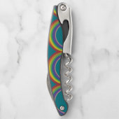 Regenbogen auf blauem Schiefer Kellnermesser (Rückseite)