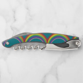 Regenbogen auf blauem Schiefer Kellnermesser (Rückseite)