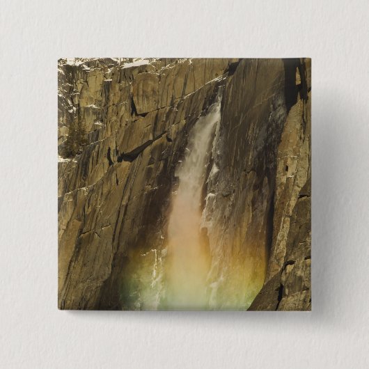 Regenbogen auf den Upper Yosemite Falls in Yosemit Button (Vorderseite)