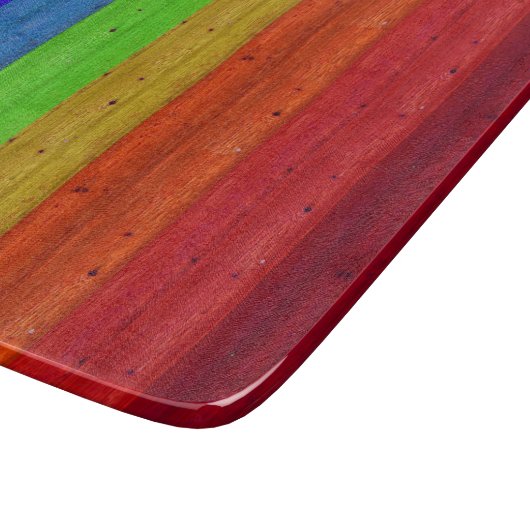 Regenbogen auf Holz Schneidebrett (Ecke)