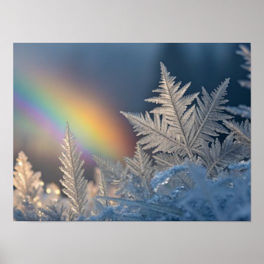 Regenbogen auf Mattierten Fernen Poster (Vorne)