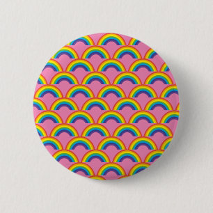 Regenbogen auf rosa Hintergrund Button