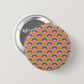 Regenbogen auf rosa Hintergrund Button (Vorne & Hinten)