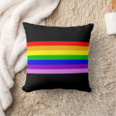 Regenbogen auf Schwarz Kissen (Decke)