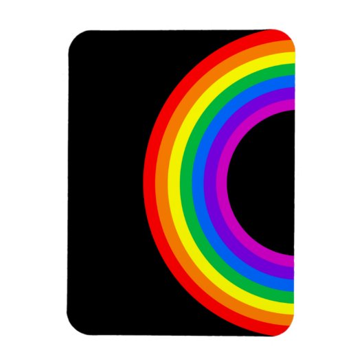 Regenbogen auf schwarzem Hintergrund Magnet (Vertikal)