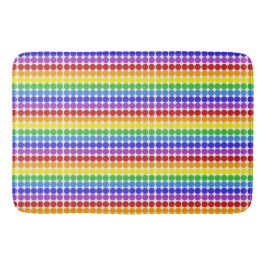 Regenbogen auf weißen Mod-Punkten des Mitteljahrhu Badematte